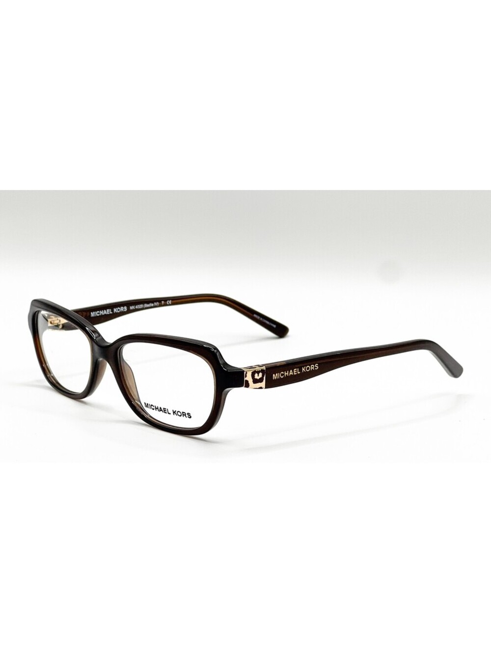 Michael Kors MK 4025 3085 Dark Brown Transparent Cat Eyeglass Frames 49-16-135